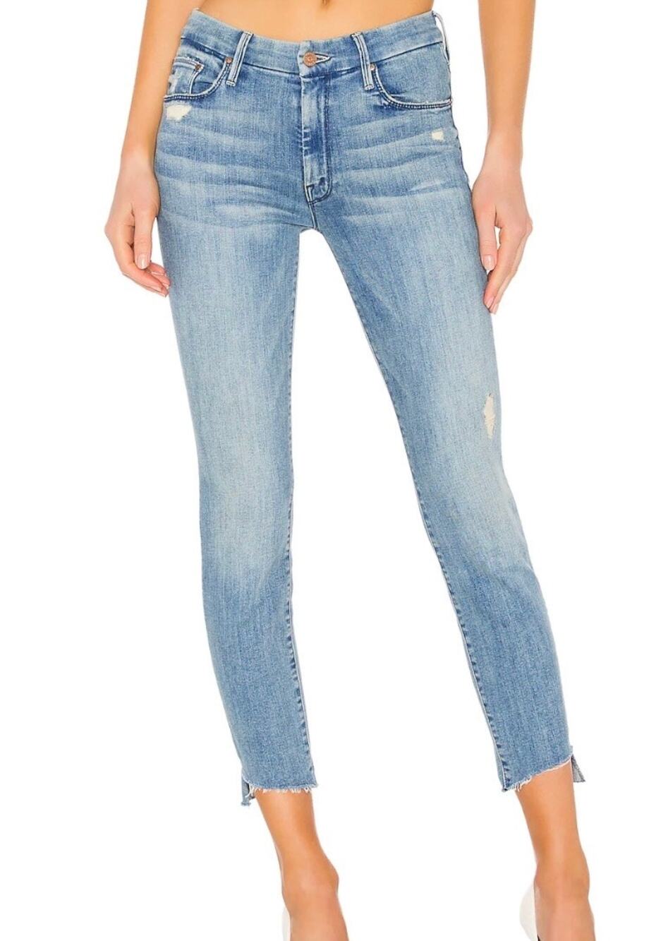 MOTHER The Looker Ankle Step Fray Jeans Where There's Smoke 26